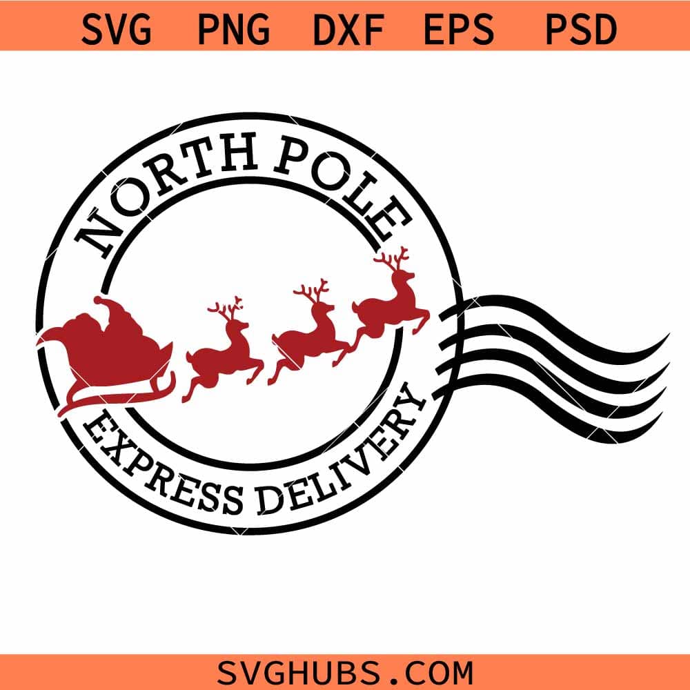 North Pole Express Delivery SVG, North Pole mail SVG