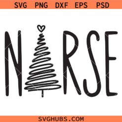 Nurse Christmas Tree SVG, Christmas Nurse svg, Xmas Nurse svg, Holiday Nurse svg, Nursing Christmas Tree svg