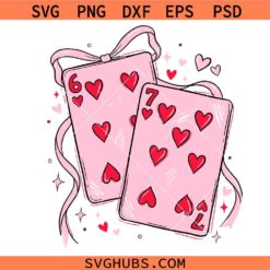 Playing Cards Valentine 6 7 PNG SVG, Preppy 67 Six Seven Valentines Png svg, Coquette 67 svg