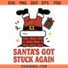 Santa’s Got Stuck Again Svg Png, Santa Claus Svg Png