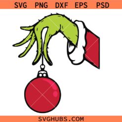 Grinch Hand SVG, Grinch hand PNG, Grinch Christmas hand svg, Grinch ornament svg