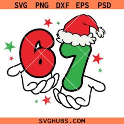 Santa 6 7 SVG, Six Seven Santa hands SVG, Six Seven Hat Santa SVG, Six Seven Christmas SVG