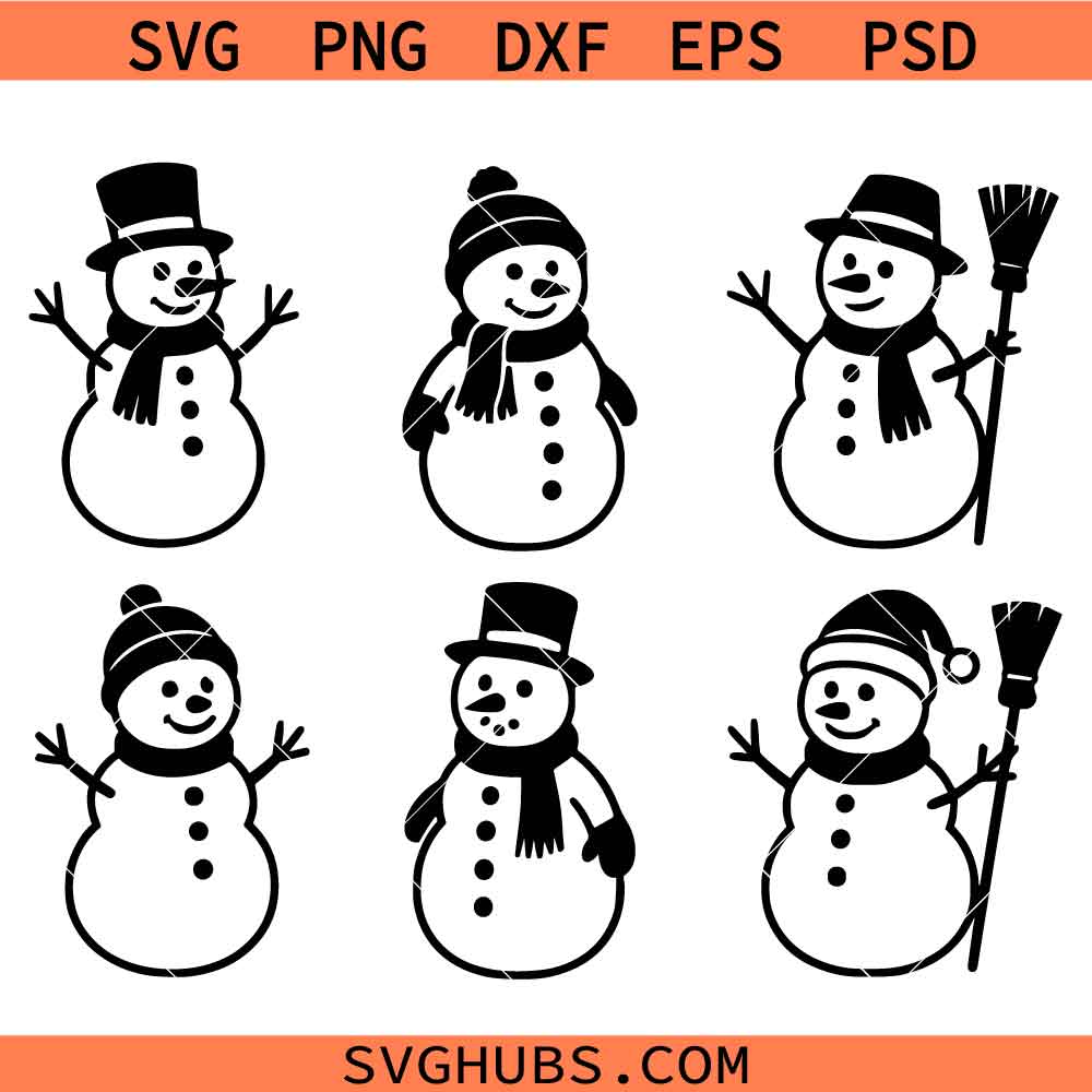 Snowman Bundle SVG, Winter Vibes SVG, Snowman Clipart SVG, Christmas SVG, Christmas Sign Svg