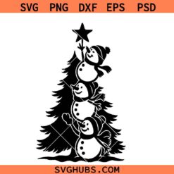 Snowman Stack Christmas Tree SVG