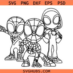 Spidey and His Amazing Friends Kids cartoon SVG PNG, Hero Friendly Neighborhood Spidey SVG, Spidey Friends Kids Cartoon SVG