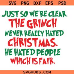The Grinch Never Really Hated Christmas Svg, Funny Christmas Svg