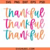 Trendy Thankful Stacked SVG PNG, Retro Autumn Png, Bright svg, Give Thanks svg, Thanksgiving svg