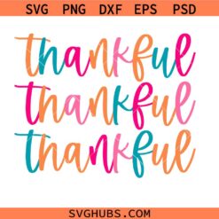 Trendy Thankful Stacked SVG PNG, Retro Autumn Png, Bright svg, Give Thanks svg, Thanksgiving svg