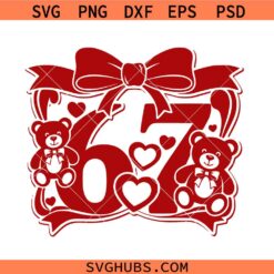67 Valentine svg png, 6 7 Six Seven Valentine svg png, Valentine svg png