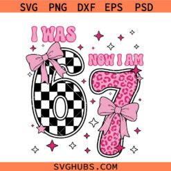 I Was 6 Now I Am 7 Birthday SVG PNG, Viral Six Seven Meme SVG, 7th Birthday SVG PNG