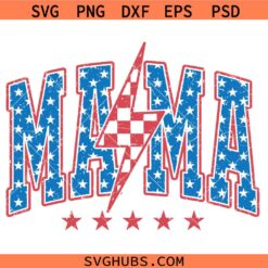 Mama Lightning bolt checkered Svg, Mama Lightning bolt Svg, Retro Mama Checkered Lightning Bolt Svg