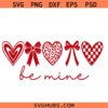 Be Mine Valentine Heart & Bow Svg, Valentine Heart Bow Svg, Valentine Svg