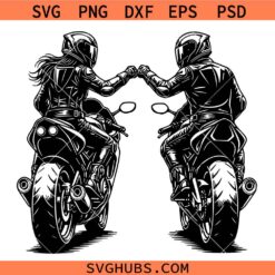 Biker Couple Fist Bump Svg, Motorcycle Couple Fist Bump Svg, Bikers Fist Bump Svg