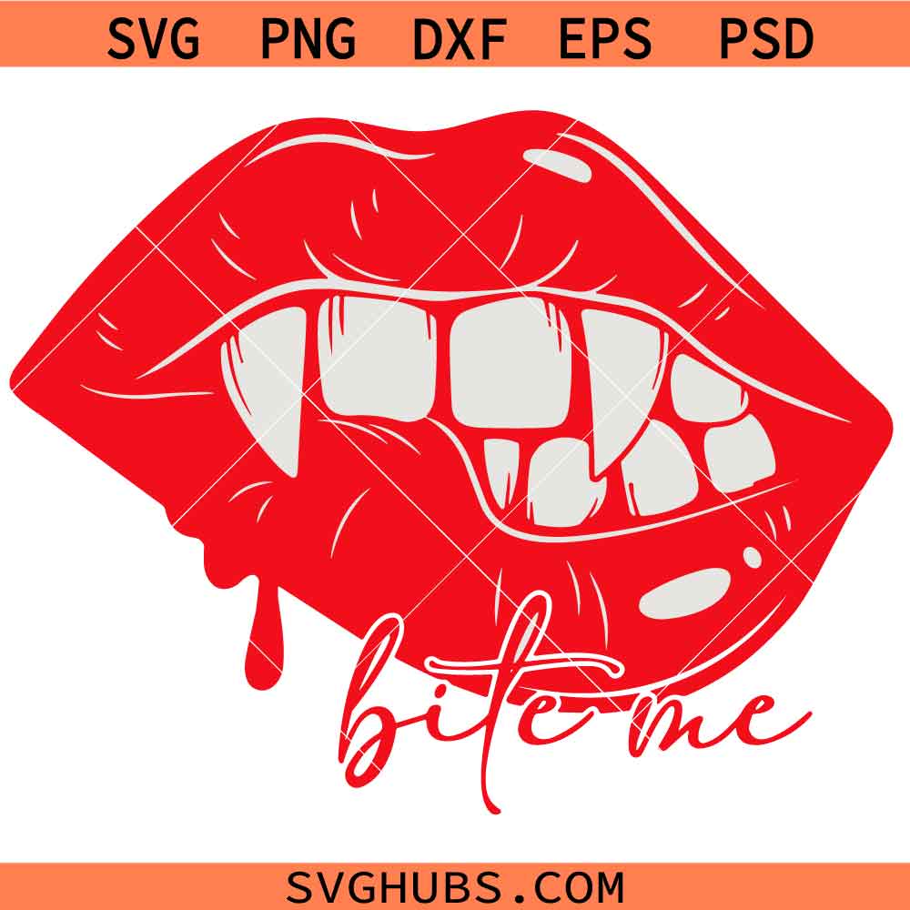 Bite Me SVG PNG, Bite Me Lips Valentine svg png, Bite me Vampire Lips Halloween svg png