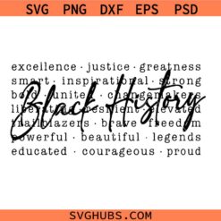 Black History Words PNG SVG, African American SVG, Black Pride Svg, Juneteenth Svg