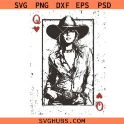 Cowgirl Queen Western Valentine svg, Cowgirl Queen of Hearts Card svg, Valentines Cowgirl svg
