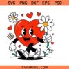 Heart Mascot svg, Heart Svg, Smiling Heart svg, Heart Face svg, Standing Heart svg
