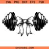 Dumbbell With Ribbon Bow Svg, Dumbbell Svg, Fitness Svg