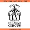 Our Family is one Tent away from a Circus svg, Family sign svg, Funny family quotes svg