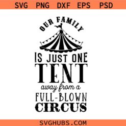 Our Family is one Tent away from a Circus svg, Family sign svg, Funny family quotes svg