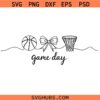 Game day SVG, Basketball svg, Basketball goal png, Basketball Mom svg, Coquette SVG