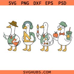 Goose Back To School Svg, Just A School Goose Svg, Cute Student Goose Svg, Silly Goose Student Svg, Teacher Goose
