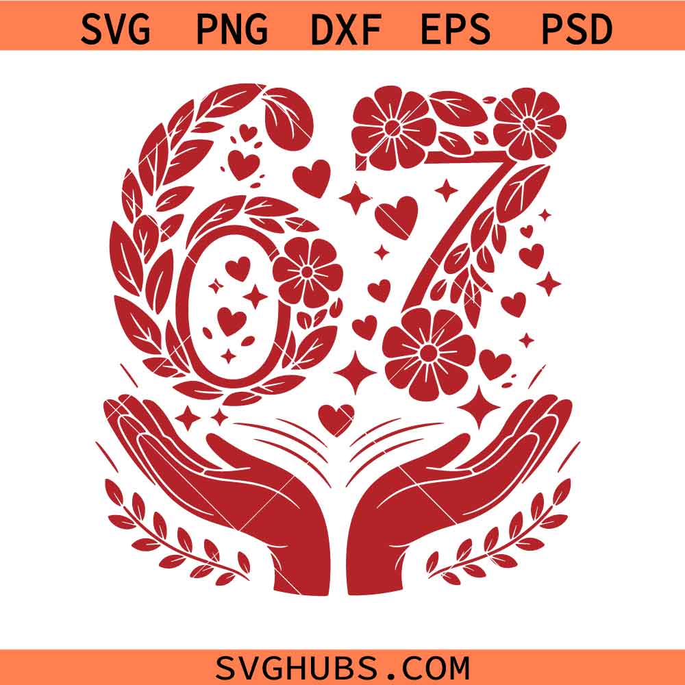 Valentine’s Day Six Seven 6 7svg png, Hand Heart 67 svg png, Men Boy Kids svg png