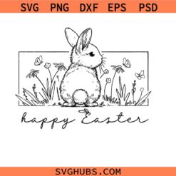 Happy Easter svg png, Easter svg png, Floral Bunny svg png, Spring Svg png, Flowers Svg png, Easter Shirt svg png