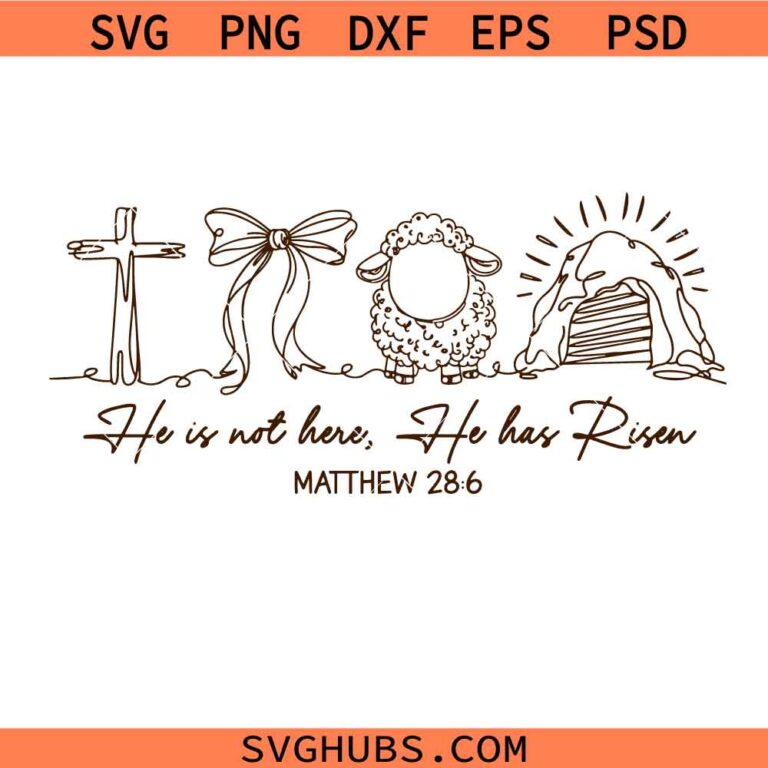 She Has Risen He Has Risen Easter Svg Png, Risen Jesus Svg Png, Easter Sunday Svg Png