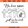 He Has Risen Just As He said Svg Png, Easter shirt svg png