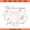 He Has Risen Svg Png, Luke 24:6 svg Png, Easter Christian Svg Png, Easter Coquette Svg Png, Easter Svg png