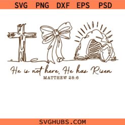 He Is Not Here He Has Risen svg png, Easter svg png, He Is Risen svg png, Jesus Risen Svg Png, Easter Sunday Svg Png, Luke 24:6 svg Png