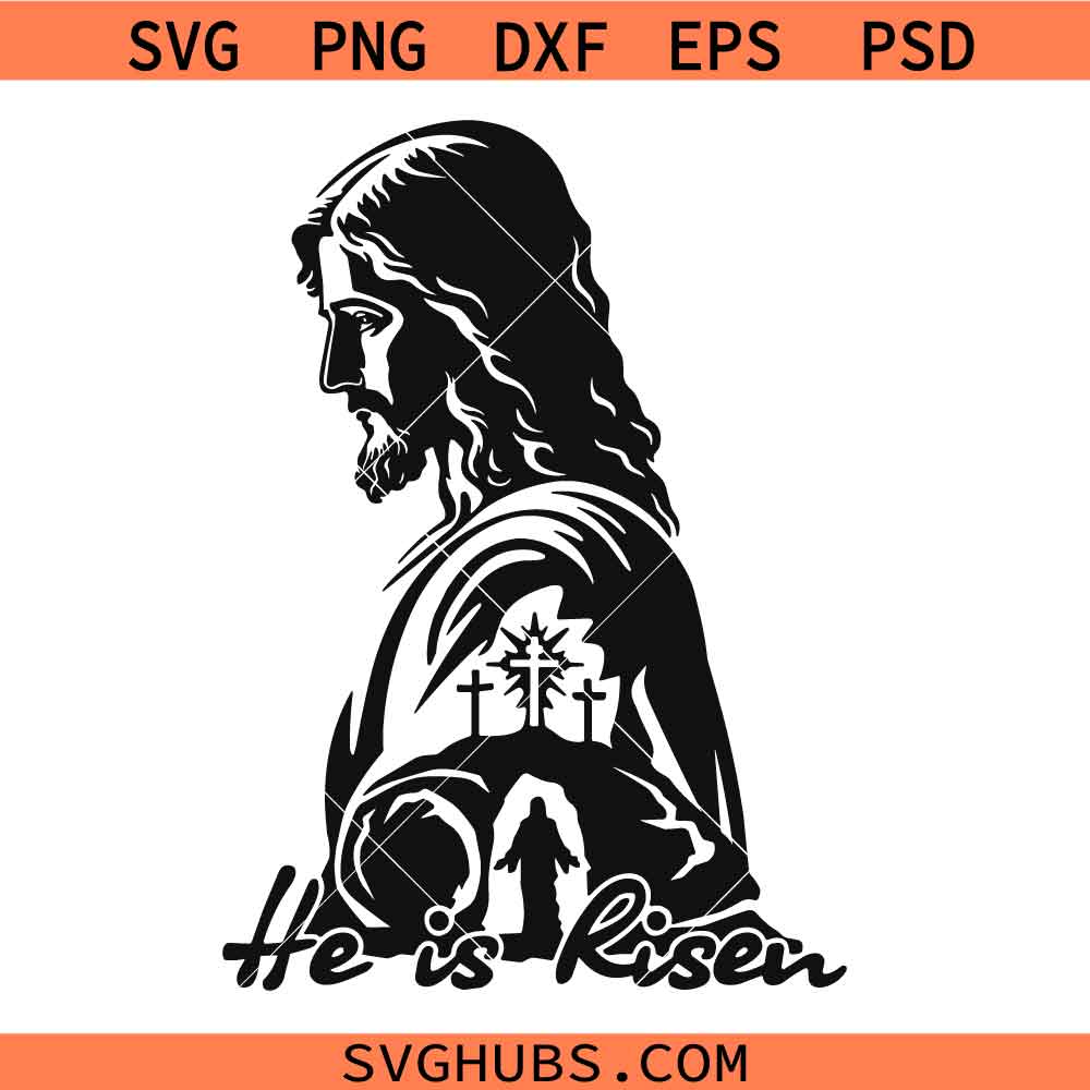He is Risen Jesus Svg Png, Luke 24:6 Svg Png, Easter Svg Png, Christian Svg Png, Easter Bible Verse Svg Png