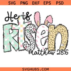 He is Risen SVG, Risen png SVG, retro easter doodle png SVG, Easter Christian Png SVG
