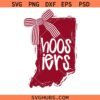 Cream and Crimson Hoosiers Indiana PNG SVG, Game Day State Outline Bow Design SVG PNG, Hoosier SVG PNG