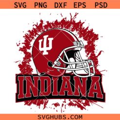 Indiana Football Helmet PNG SVG, Indiana Red Splatter SVG, Indiana Helmet PNG SVG