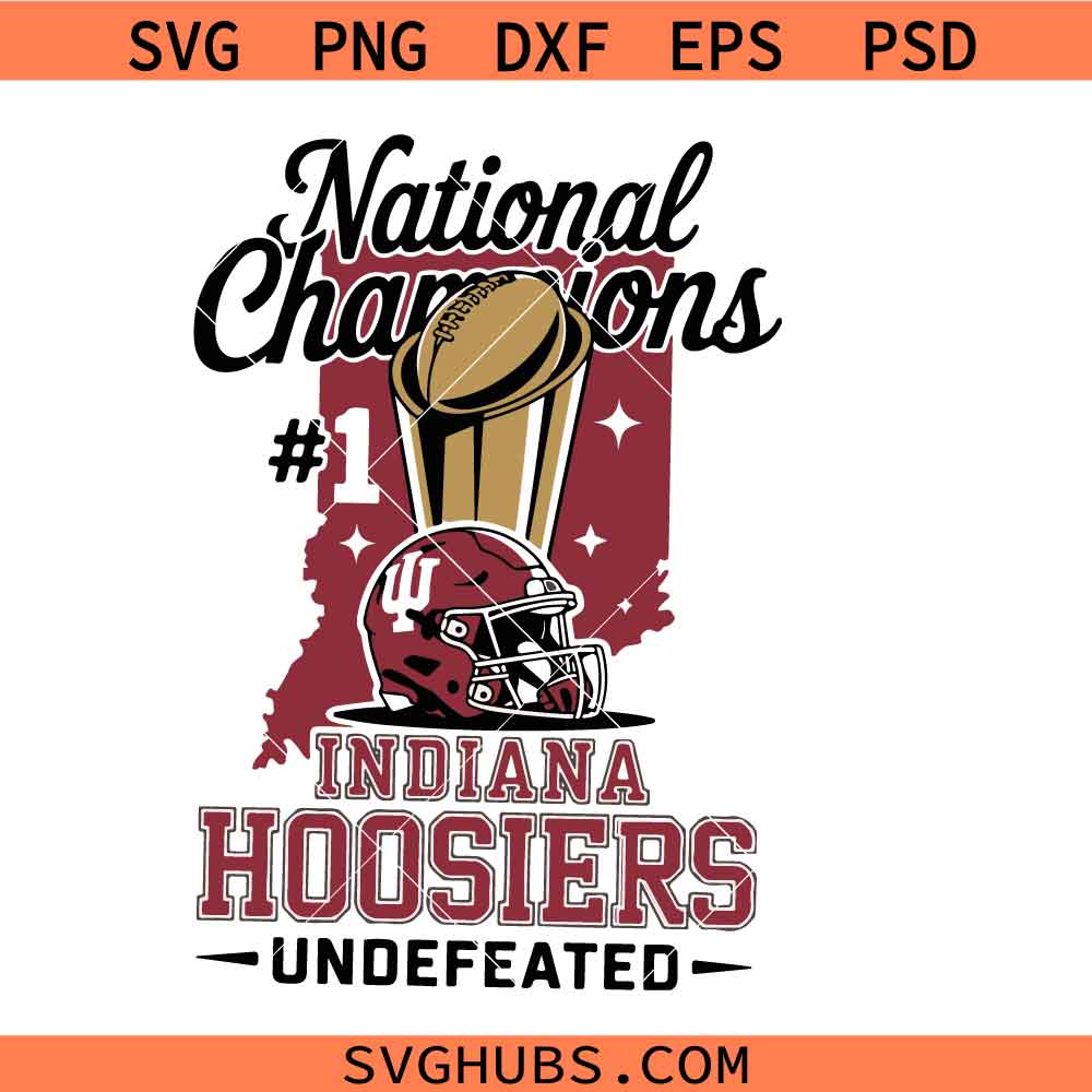 Indiana Hoosiers Football Champions 2026 Svg Png, Hoosiers Victory Shirt Svg Png, Indiana State Pride Svg Png, Game Day Fan svg png