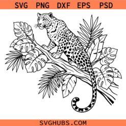 Leopard In Jungle Svg Png, Leopard Svg Png, Cheetah Svg Png, Animal Kingdom Svg Png, Wild Trip Svg Png, Safari Svg Png