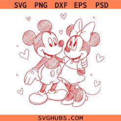 Valentine Mickey and Minnie Svg, Mickey and Minnie Svg, Valentine Svg