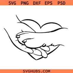 Paw and Hand Svg, Dog Lover Svg, Human Hand and Pet Svg