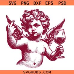 Snarky Cupid Middle Finger Svg, Cupid Middle Finger Svg, Valentine Svg