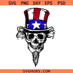 Uncle Sam Skull SVG, 4th of July svg, 4th of july uncle American sam svg