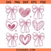 Valentine Heart And Bow Svg, Valentine Coquette Bow And Heart Svg, Valentine Svg