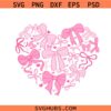 Pink Coquette Valentine Heart SVG PNG, Valentine Heart Svg, Coquette Valentine Heart png, Valentine SVG