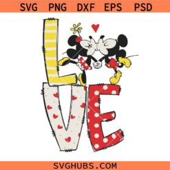 Love Mickey and Minnie Svg, Mickey and Minnie Svg, Valentine Svg
