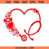 Valentine Candy Stethoscope SVG for Nurses, Valentine's Day svg , Heart Stethoscope svg
