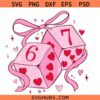 Valentine dice svg, Six Seven Valentine PNG SVG, Dice 6 7 Clipart SVG