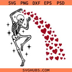 Valentine's Day Skeleton Svg, Skeleton Valentine Svg, Valentine Svg