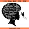 Afro woman affirmative words SVG, black woman affirmation svg, Melanin SVG, African American SVG, Boss Lady SVG
