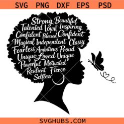 Afro woman affirmative words SVG, black woman affirmation svg, Melanin SVG, African American SVG, Boss Lady SVG